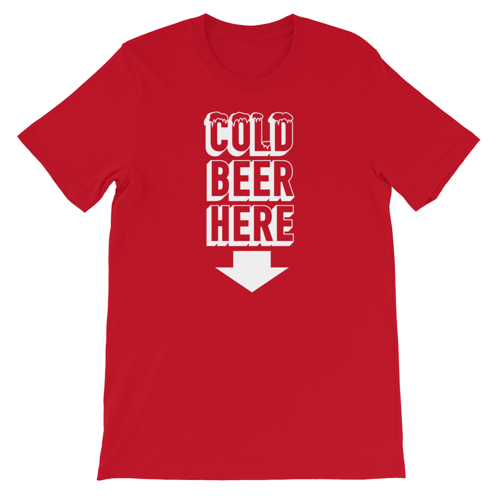 COLD BEER HERE T-Shirt in Cincinnati Baseball Colors