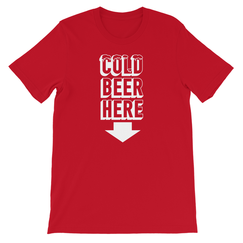 COLD BEER HERE T-Shirt in Cincinnati Baseball Colors