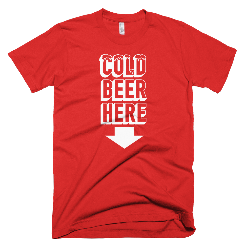 COLD BEER HERE T-Shirt in Boston Baseball Colors