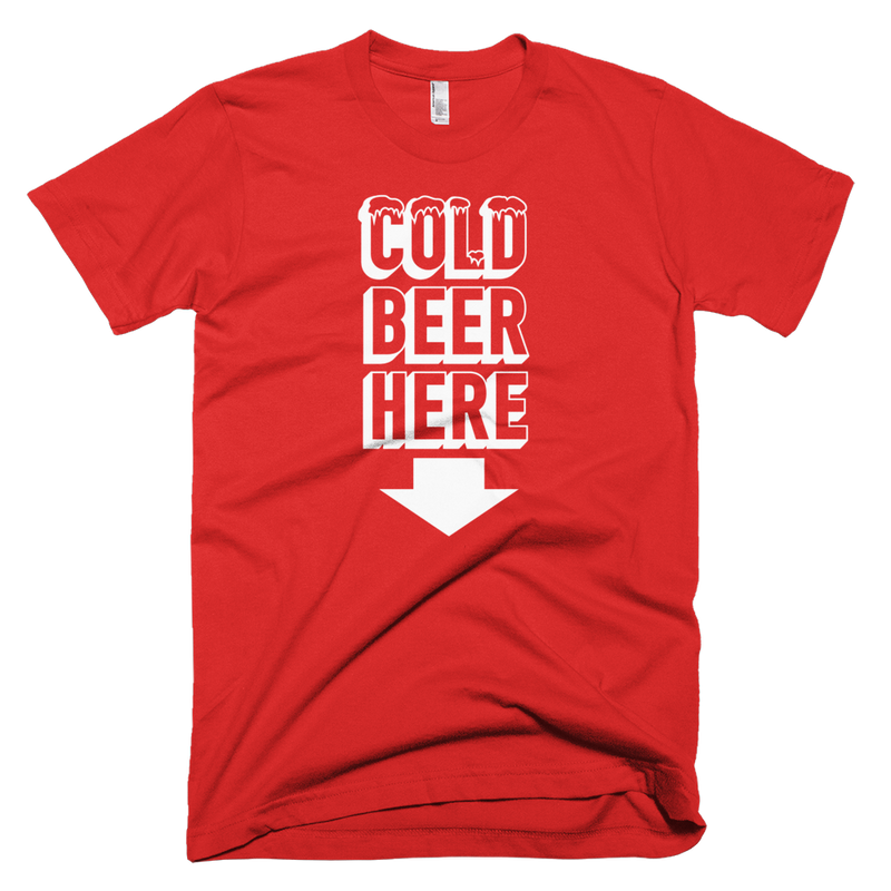 COLD BEER HERE T-Shirt in Boston Baseball Colors