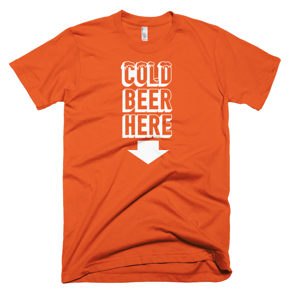 COLD BEER HERE T-Shirt in Baltimore Baseball Colors