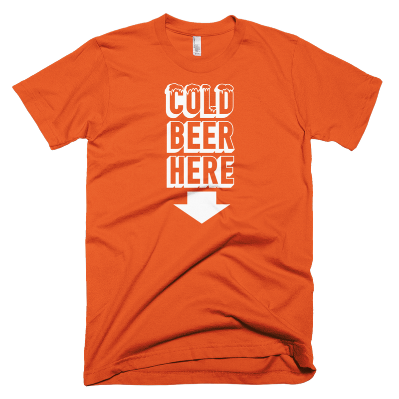 COLD BEER HERE T-Shirt in Baltimore Baseball Colors