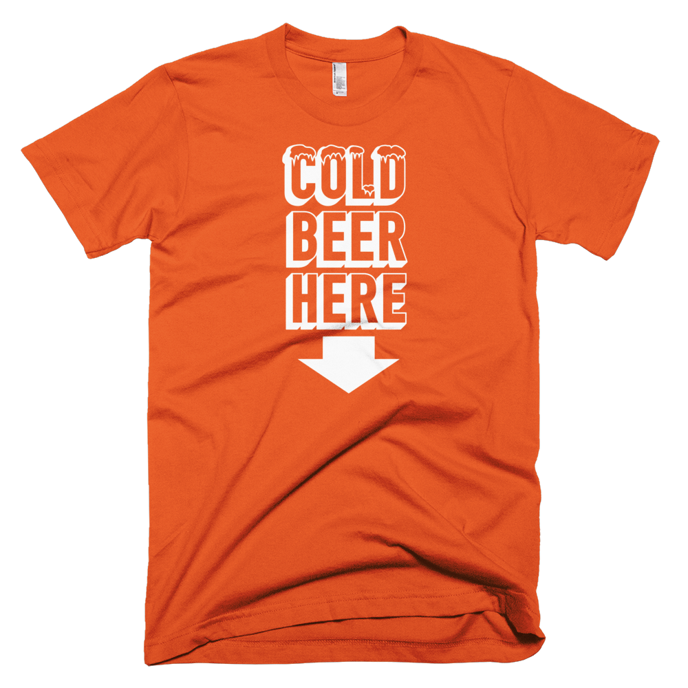 COLD BEER HERE T-Shirt in Detroit Baseball Team Colors